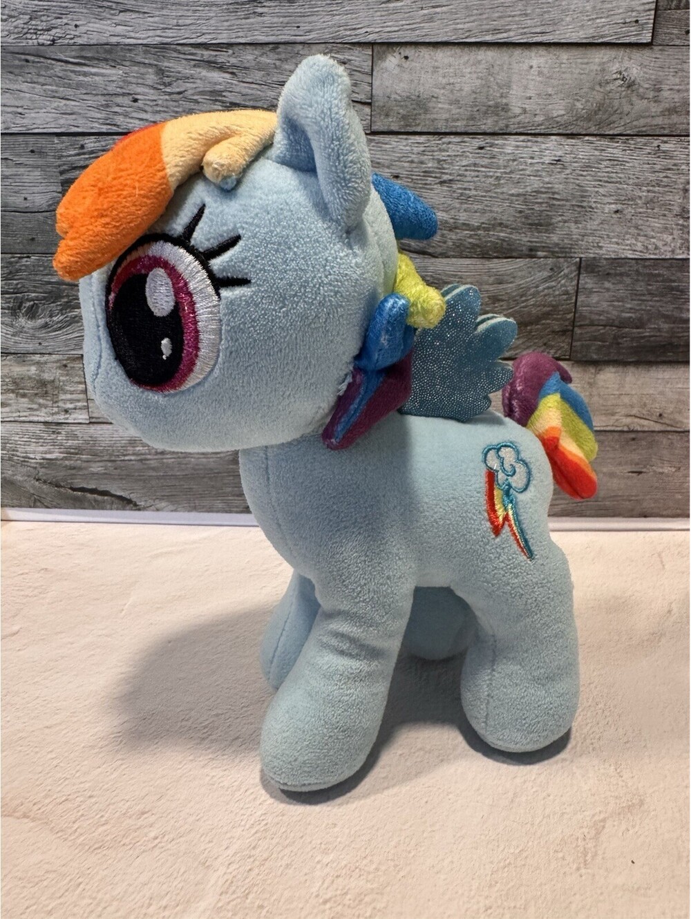 Hasbro My Little Pony Rainbow Dash Embroidered Eyes Plush Stuffed Animal 10”